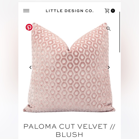 Paloma Cut Velvet Blush Pillow